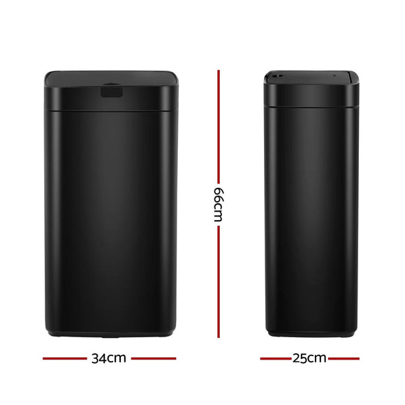 Devanti 45L Motion Sensor Bin Rubbish Automatic Black - RnR Galore