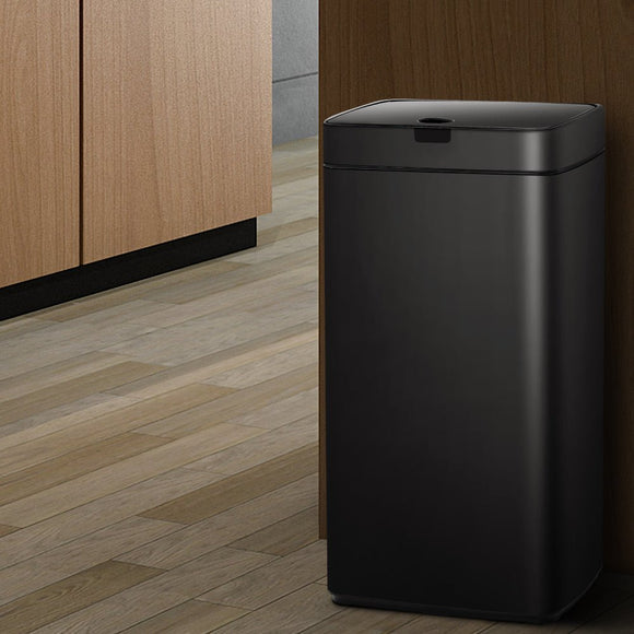 Devanti 45L Motion Sensor Bin Rubbish Automatic Black - RnR Galore