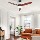 Devanti 52'' Ceiling Fan AC Motor 3 Blades w/Light - Dark Wood - RnR Galore