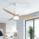 Devanti 52'' Ceiling Fan AC Motor w/Light w/Remote - Light Wood - RnR Galore