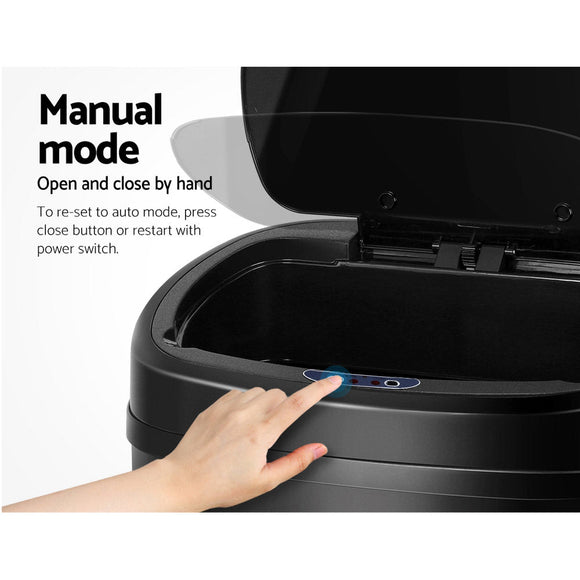Devanti 58L Motion Sensor Bin Rubbish Automatic Black - RnR Galore