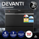 Devanti 6 Place Settings Benchtop Dishwasher Black - RnR Galore