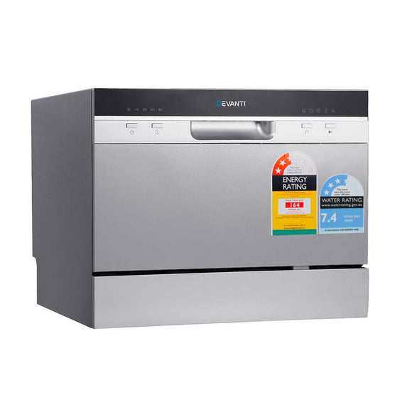 Devanti 6 Place Settings Benchtop Dishwasher Sliver - RnR Galore