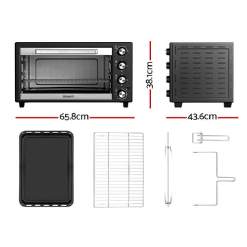 Devanti 60L Convection Oven Electric Fryer Ovens 2000W - RnR Galore