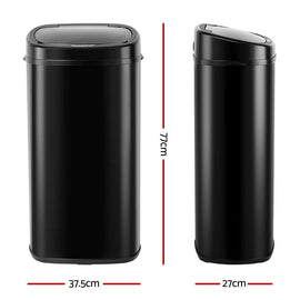 Devanti 68L Motion Sensor Bin Rubbish Automatic Black - RnR Galore