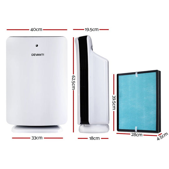 Devanti Air Purifier 3 Stage HEPA w/Replacement Filter - RnR Galore