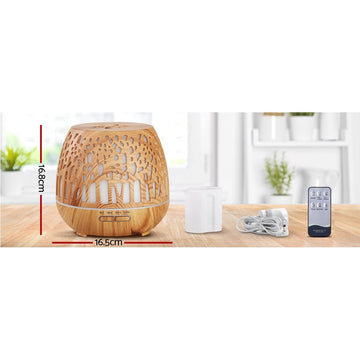 Devanti Aroma Diffuser Aromatherapy Wood Grain 400ml - RnR Galore