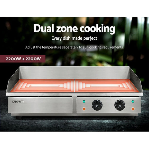 Devanti Commercial Electric Griddle 73cm BBQ Grill Plate 4400W - RnR Galore