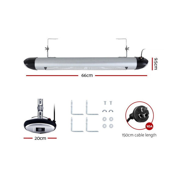 Devanti Electric Strip Heater Radiant Heaters 1500W - RnR Galore