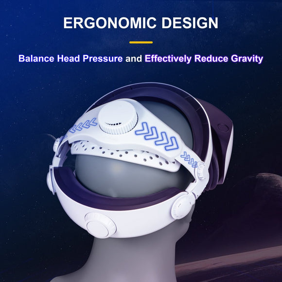 DEVASO Adjustable Head Strap for Playstation VR2, Reduced Pressure Lightweight - RnR Galore