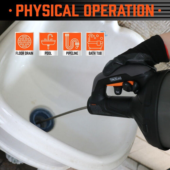 Drain Auger Drain Cleaner Unblocker Auger Sewage Pipe Cleaning Plumbing Tool - RnR Galore