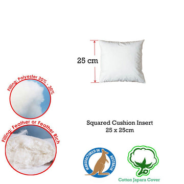 Duck Feather Rich Fill Cushion Inserter Square 25 x 25cm - RnR Galore