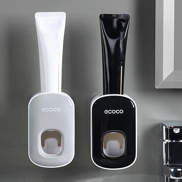 Ecoco Wall mount auto ands Free Toothpaste Dispenser Automatic Toothpaste Squeezer Bathroom Toothpaste Holder Black - RnR Galore
