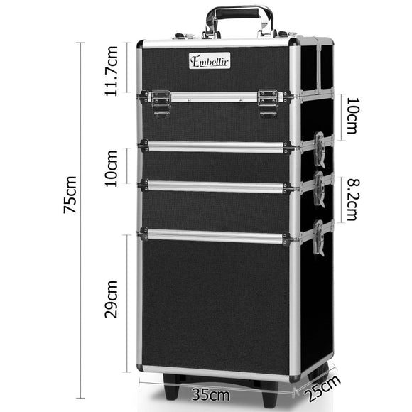 Embellir 7 in 1 Portable Cosmetic Beauty Makeup Trolley - Black - RnR Galore
