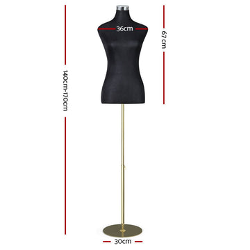 Embellir Female Mannequin Dummy Model Dressmaker Clothes Display Torso Tailor BK - RnR Galore