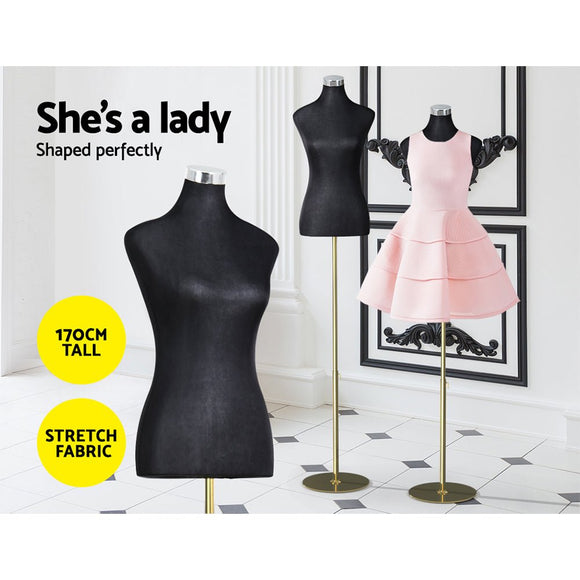 Embellir Female Mannequin Dummy Model Dressmaker Clothes Display Torso Tailor BK - RnR Galore