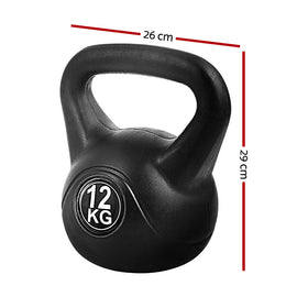 Everfit 12kg Kettlebell Set Weight Lifting Bench Dumbbells Kettle Bell Gym Home - RnR Galore