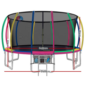 Everfit 16FT Trampoline for Kids w/ Ladder Enclosure Safety Net Rebounder Colors - RnR Galore