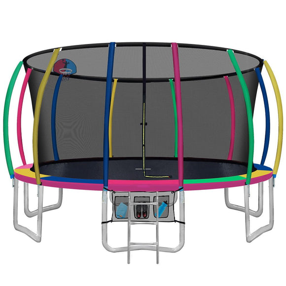Everfit 16FT Trampoline for Kids w/ Ladder Enclosure Safety Net Rebounder Colors - RnR Galore