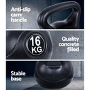 Everfit 16kg Kettlebell Set Weight Lifting Bench Dumbbells Kettle Bell Gym Home - RnR Galore