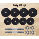 Everfit 20kg Dumbbell Set Weight Plates Dumbbells Lifting Bench - RnR Galore