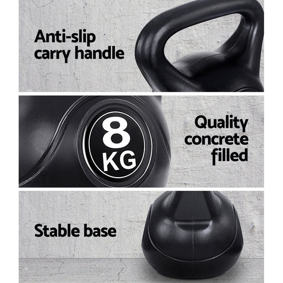Everfit 22kg Kettlebell Set Weight Lifting Kettlebells Bench Dumbbells Gym Home - RnR Galore