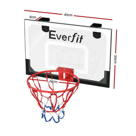 Everfit 23" Mini Basketball Hoop Backboard Door Wall Mounted Sports Kids Black - RnR Galore
