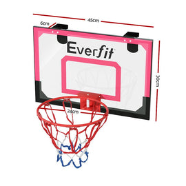 Everfit 23" Mini Basketball Hoop Backboard Door Wall Mounted Sports Kids Red - RnR Galore