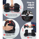 Everfit 24kg Dumbbells Adjustable Dumbbell Weight Plates Home Gym - RnR Galore