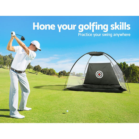 Everfit 3M Golf Practice Net And Training Mat Set Driving Target Black - RnR Galore