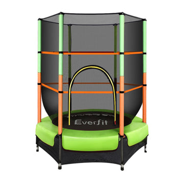 Everfit 4.5FT Trampoline for Kids Trampoline w/ Enclosure Safety Net Rebounder Gift Green - RnR Galore