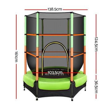 Everfit 4.5FT Trampoline for Kids Trampoline w/ Enclosure Safety Net Rebounder Gift Green - RnR Galore