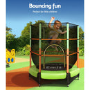 Everfit 4.5FT Trampoline for Kids Trampoline w/ Enclosure Safety Net Rebounder Gift Green - RnR Galore