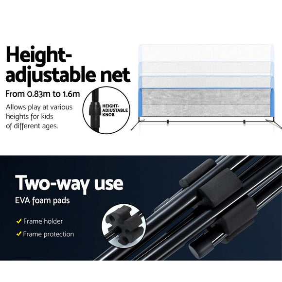 Everfit 4m Badminton Tennis Net Portable Volleyball Kit Adjustable Height - RnR Galore