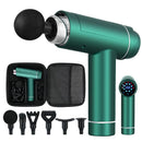 Everfit Massage Gun 30 Speed 6 Heads Vibration Muscle Massager Chargeable Green - RnR Galore