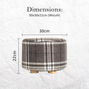 Fabric Ottoman Round Wooden Leg Foot Stool - LATTICE - RnR Galore