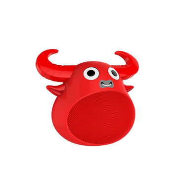Fitsmart Bluetooth Animal Face Speaker Portable Wireless Stereo Sound - Red - RnR Galore