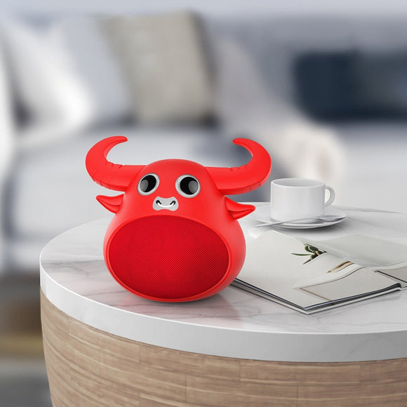 Fitsmart Bluetooth Animal Face Speaker Portable Wireless Stereo Sound - Red - RnR Galore
