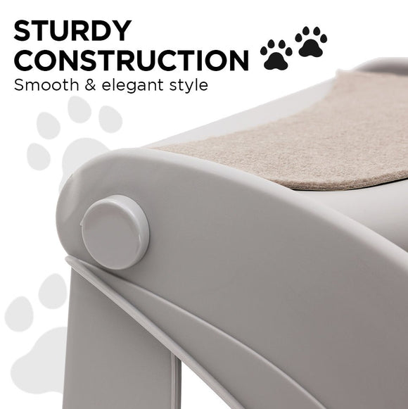 Furtastic Foldable Pet Stairs In Grey - 38cm Dog Ladder Cat Ramp - RnR Galore