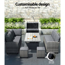 Gardeon Outdoor Dining Set Wicker Table Chairs Setting 8 Seater - RnR Galore
