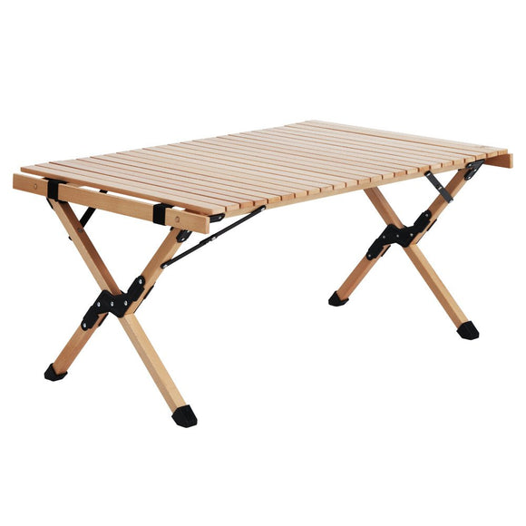 Gardeon Outdoor Furniture Wooden Egg Roll Picnic Table Camping Desk 90CM - RnR Galore