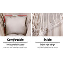 Gardeon Outdoor Hammock Chair with Stand Hanging Hammock with Pillow Cream - RnR Galore