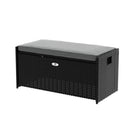 Gardeon Outdoor Storage Bench Box Wicker Garden Sheds Tools Cushion Patio Furniture Black - RnR Galore