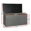 Gardeon Outdoor Storage Box 680L Container Lockable Garden Bench Tool Shed Black - RnR Galore