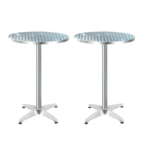 Gardeon Set of 2 Outdoor Bar Table Aluminium Round 70/110CM - RnR Galore