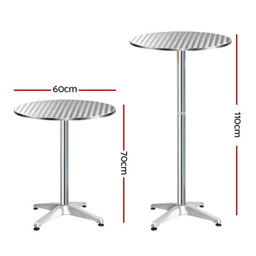 Gardeon Set of 4 Outdoor Bar Table Aluminium Round 70/110CM - RnR Galore
