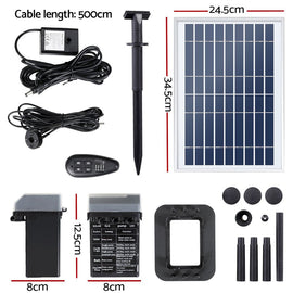 Gardeon Solar Pond Pump Submersible Fountain with Battery Kit LED Lights 5.2FT - RnR Galore