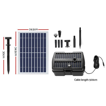 Gardeon Solar Pond Pump Water Fountain Filter Box Submersible Outdoor Pool 6.6FT - RnR Galore