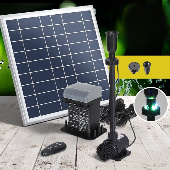 Gardeon Solar Pond Pump with Battery Kit LED Lights 9.8FT - RnR Galore