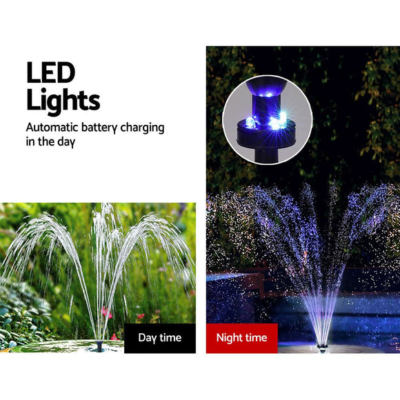 Gardeon Solar Pond Pump with Battery Kit LED Lights 9.8FT - RnR Galore
